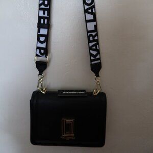 Karl Lagerfeld Paris Simone Small Leather Crossbody Black No Handle